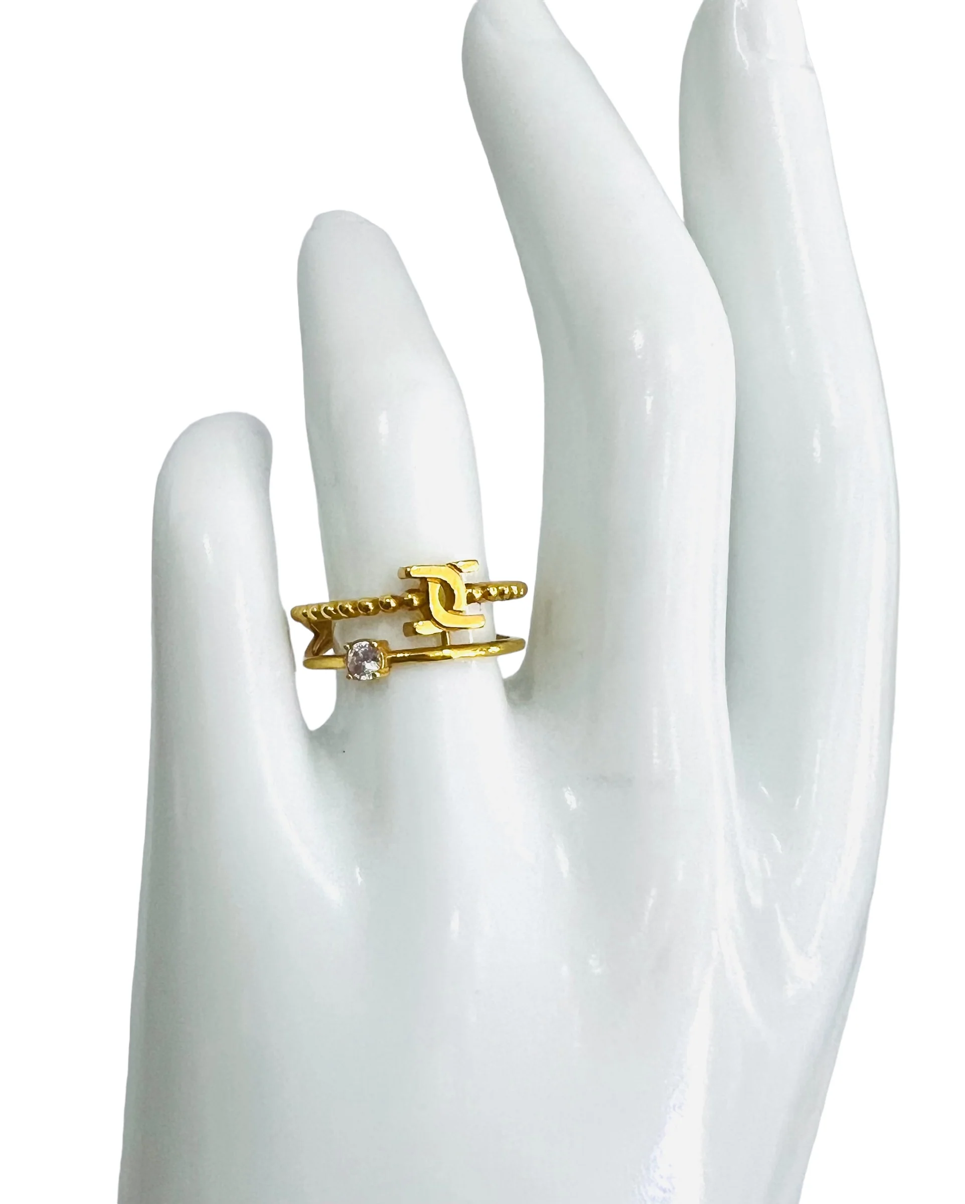 21K Gold Stacked Ring
