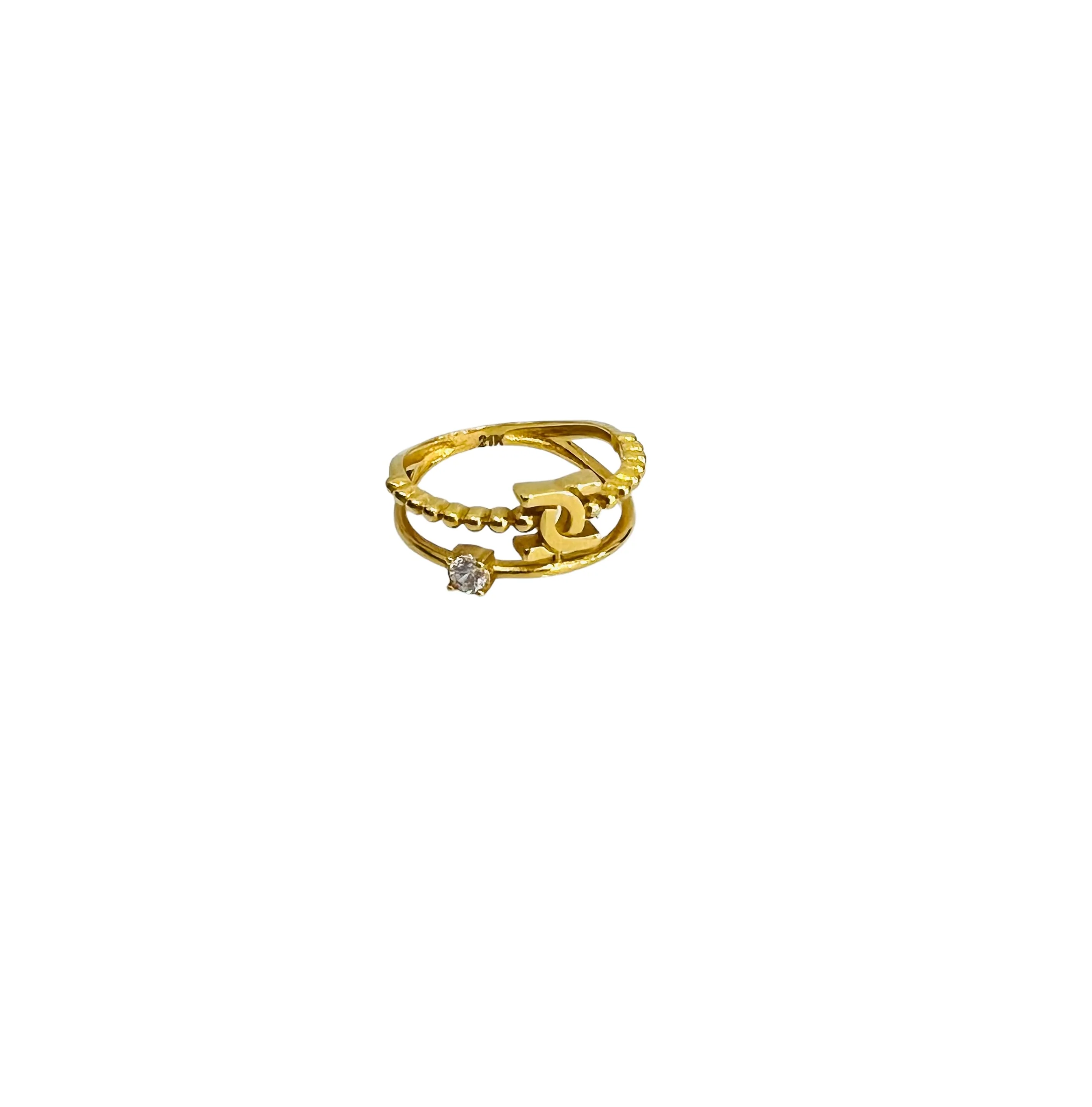21K Gold Stacked Ring - Image 2