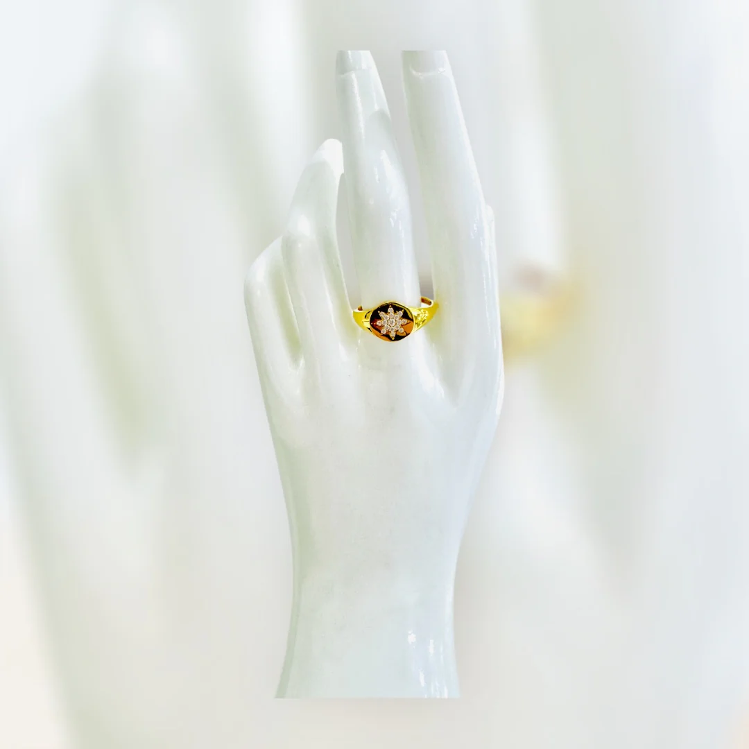 21K Gold Star Burst Ring