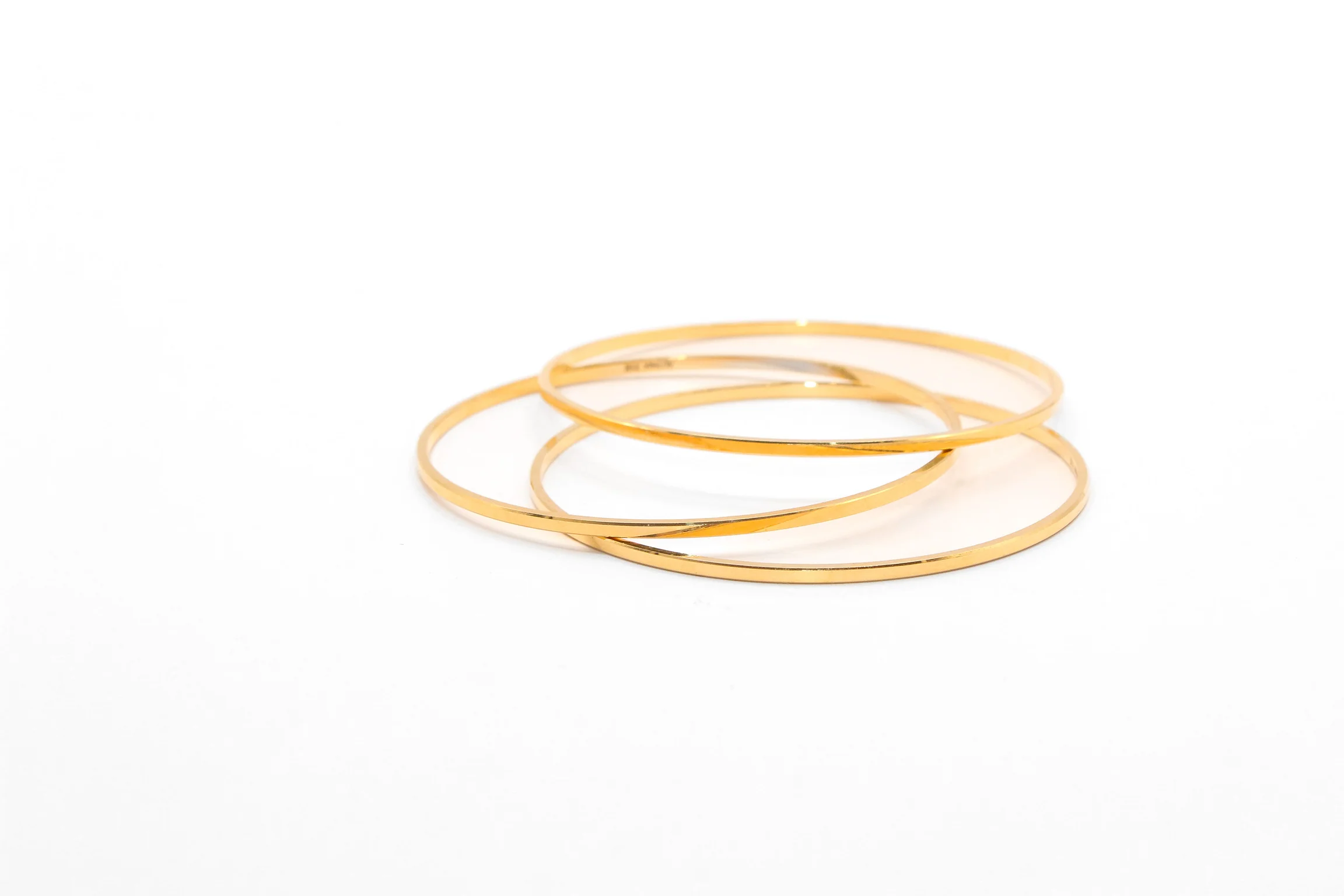 21K Gold Thin Plain Bangles