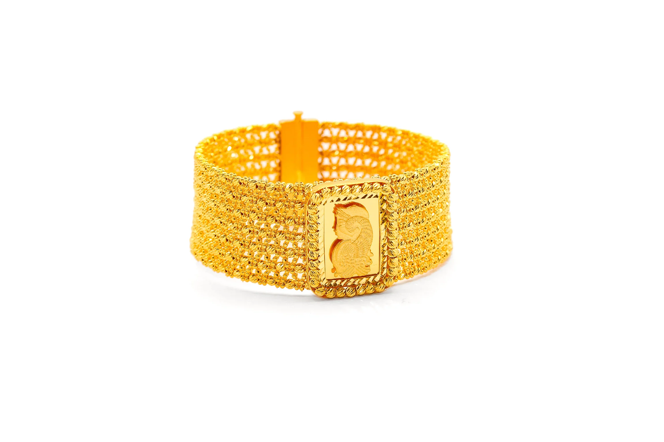 21K Gold Wide Lady Futuna Bangle Bracelet