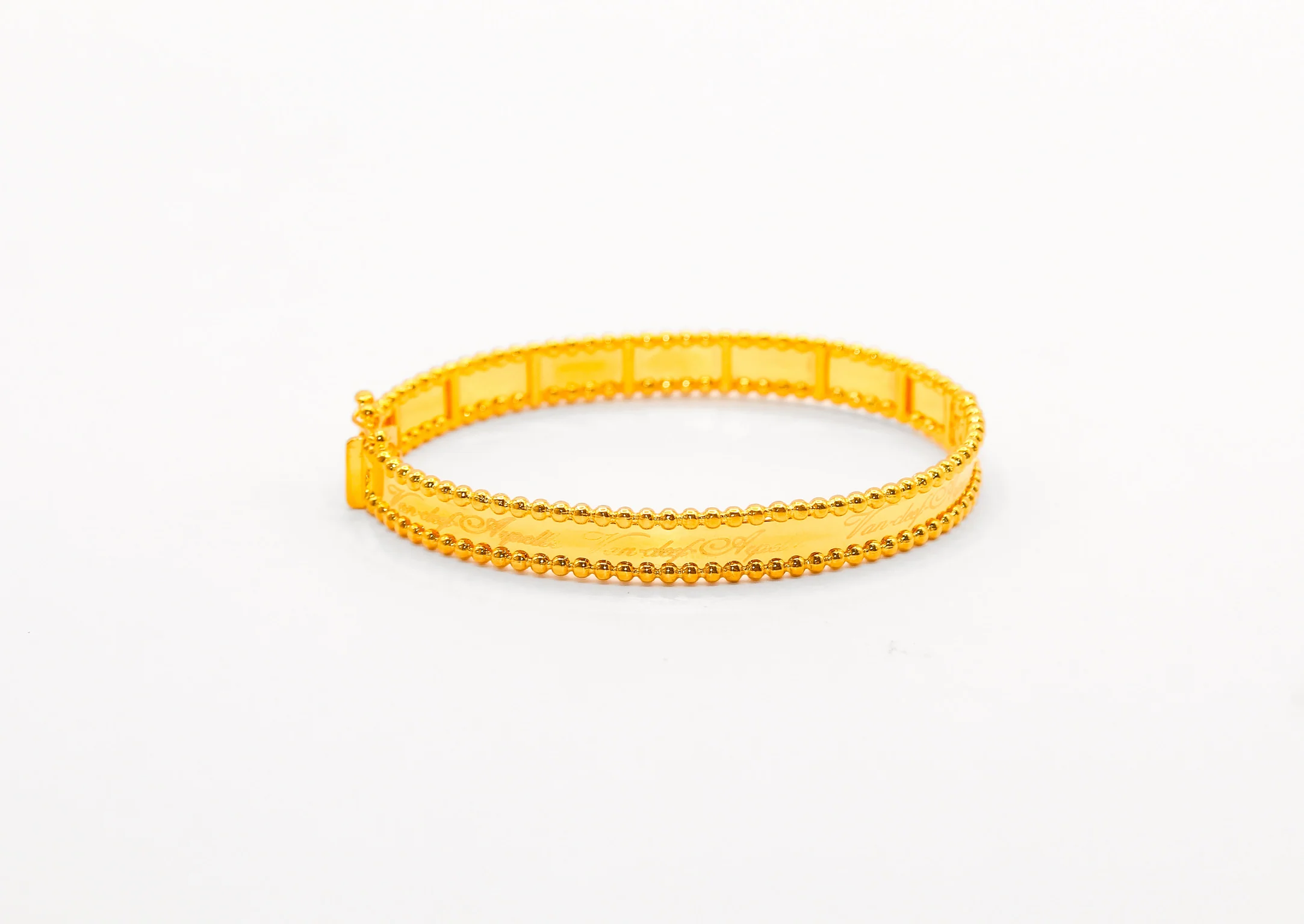 21K Gold Beaded Bangle Bracelet