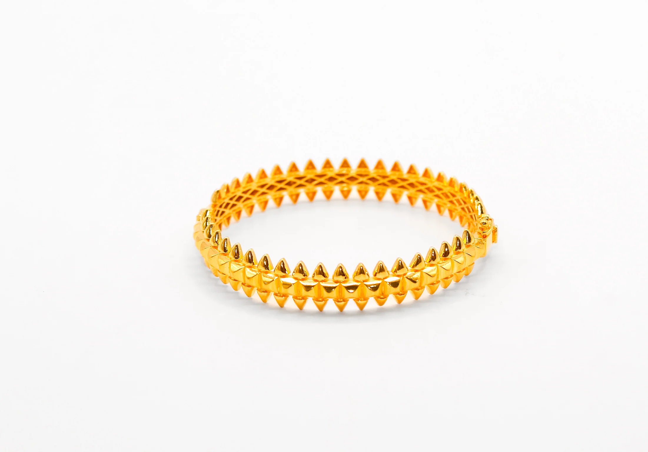 21K Gold Spiked Bangle Bracelet